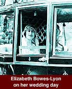 Elizabeth Bowes-Lyon on her wedding day